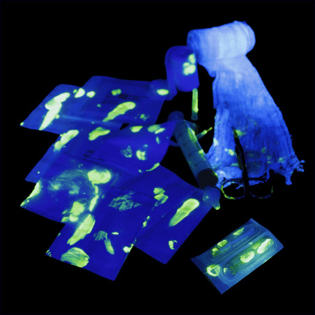Hygiène des mains gel invisible UV vert